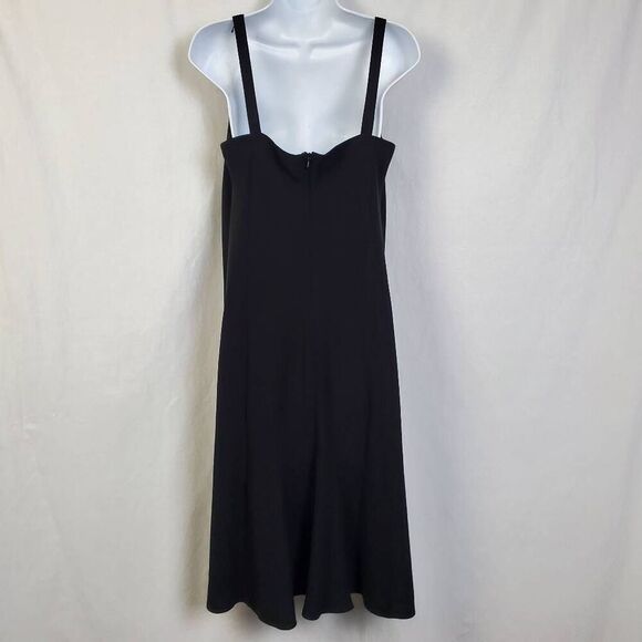 Ann Taylor LOFT Black Sleeveless Midi Slip Dress Women's Size 10 Lined Evening M - Picture 3 of 6